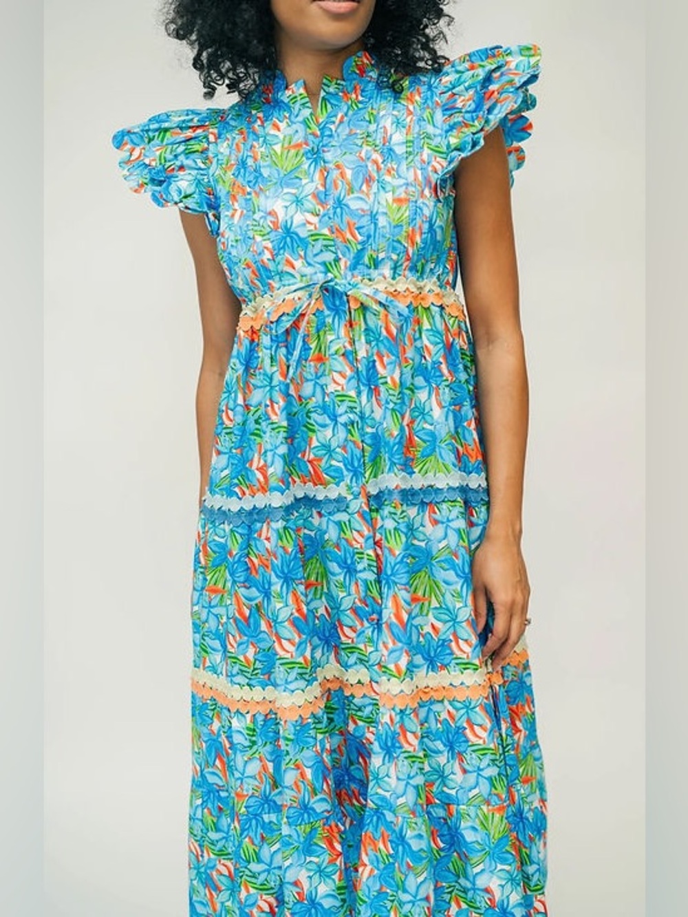 NWT Marie Collection by Victoria Dunn Beau Maxi Dress in Firecracker Blue Small - Picture 2 of 16
